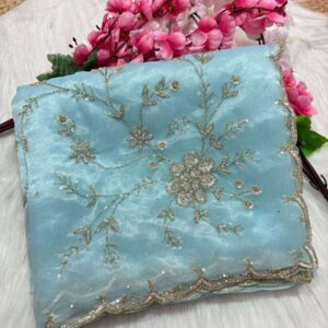 Home Orgenza saree with Hand work.